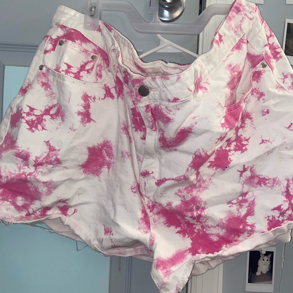 SHEIN tie dye jean shorts